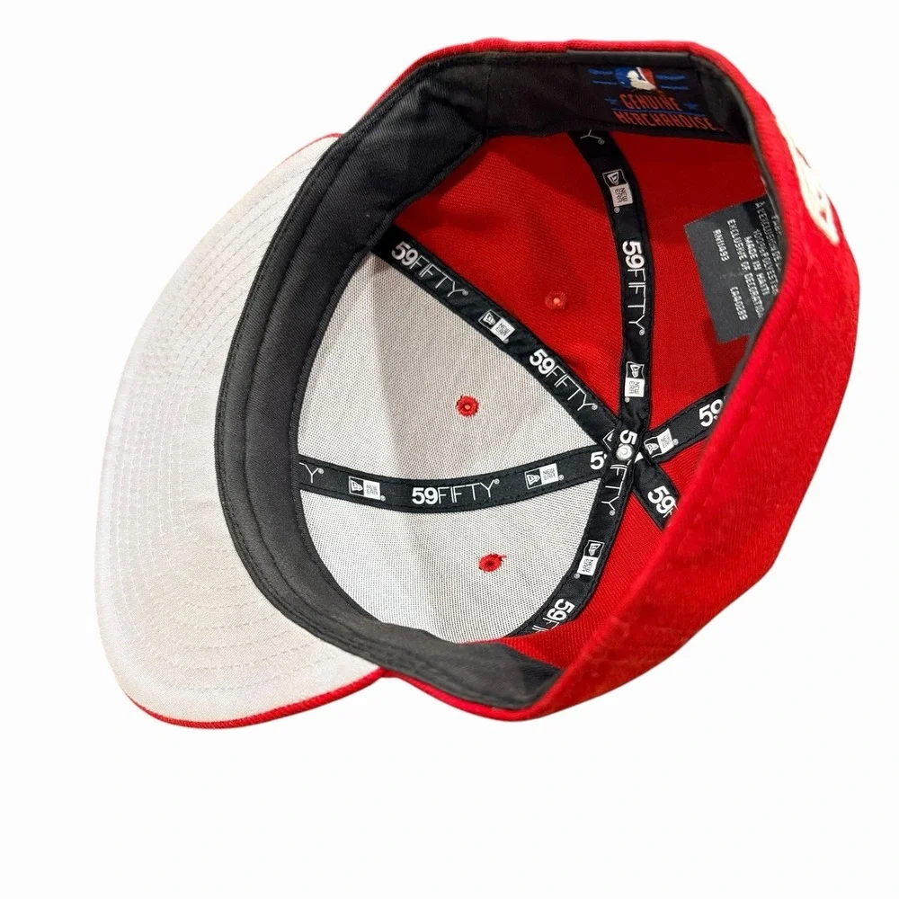 New Era‎ 59FIFTY San Francisco Giants Red Fitted Hat White SF Logo MLB Cap 7 3/8